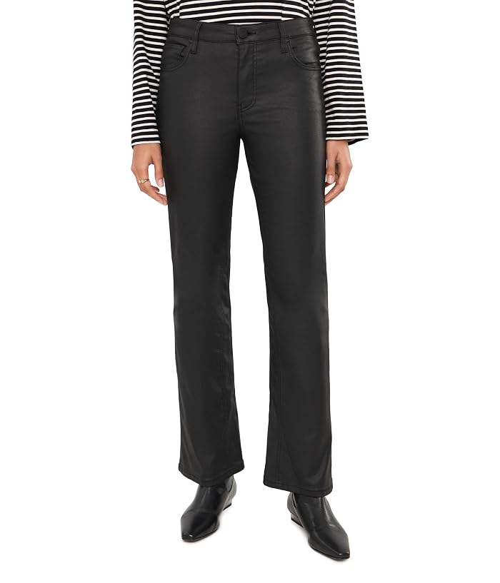 KUT from the Kloth Kelly High-Rise Fab Ab Kick Flare Inset Leg - Coated in Matte Black