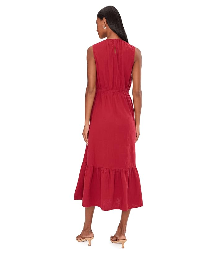 PACT Coastal Double Gauze Tiered Midi Dress - Image 4
