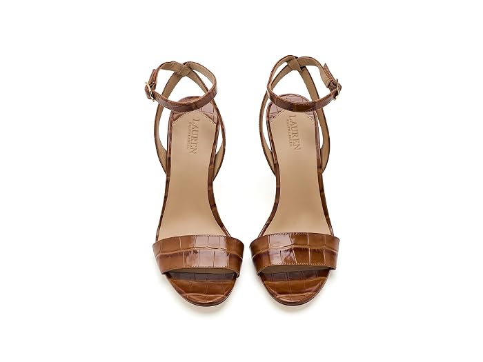 Lauren Ralph Lauren Gracy Croc-embossed Leather Sandals - Image 2