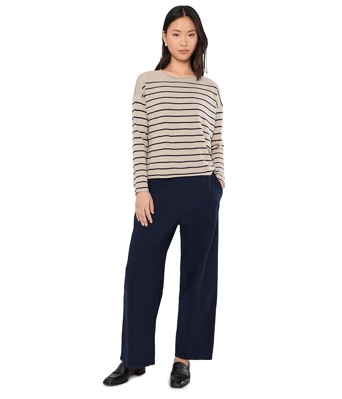 Eileen Fisher Petite Organic Linen Cotton Jewel Neck Sweater - Image 2