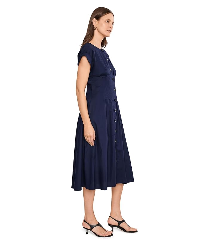 Calvin Klein Cap Sleeve Solid Cotton A-Line Midi - Image 3