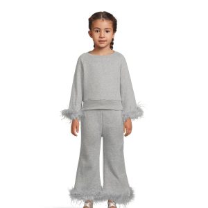 Lola and The Boys Grey Feather Athletic Set (Toddler/Little Kid/Big Kid)