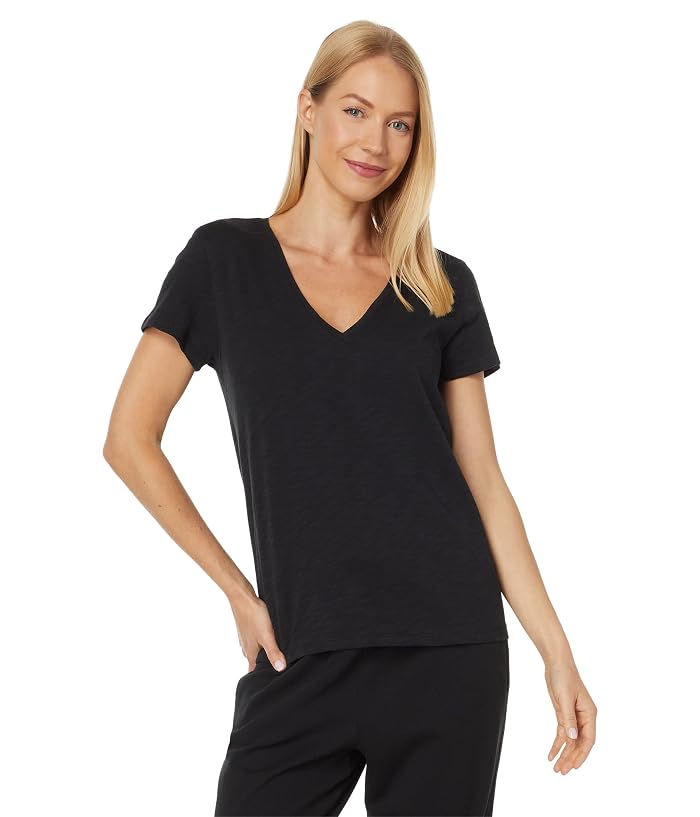 Lilla P V-Neck Short Sleeve Back Seam Tee