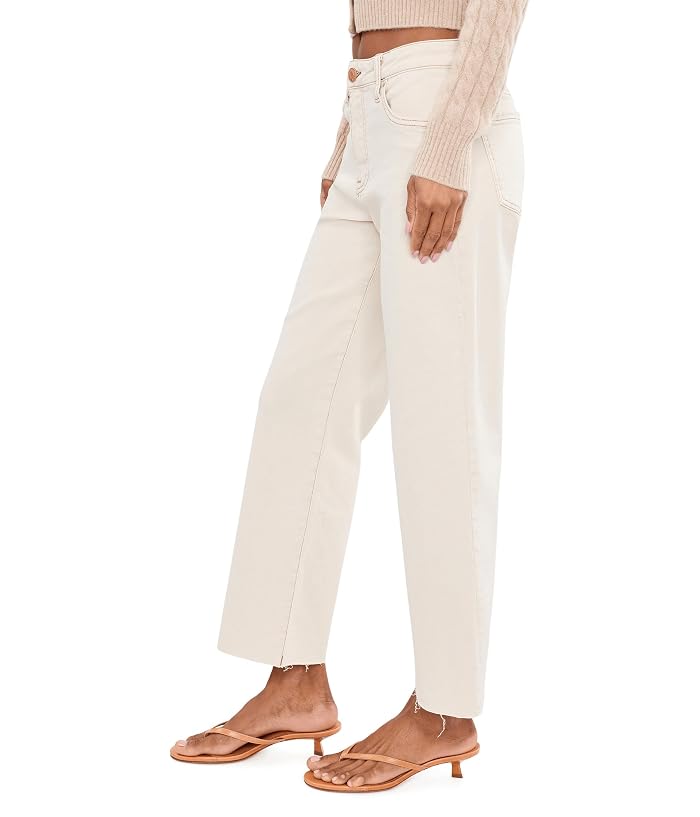 KUT from the Kloth Charlotte High-Rise Wide Leg With Raw Hem in Ecru 1 - Image 3
