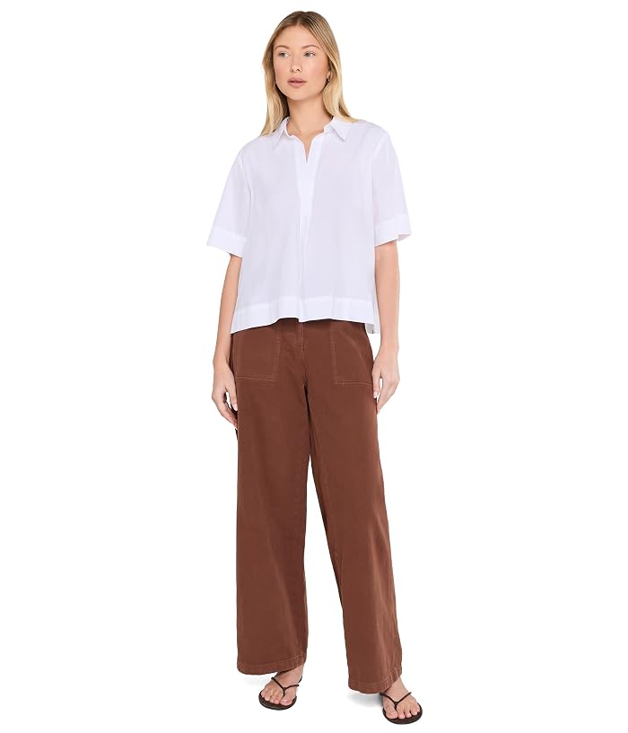 Eileen Fisher Organic Cotton Poplin Classic Collar Top - Image 2