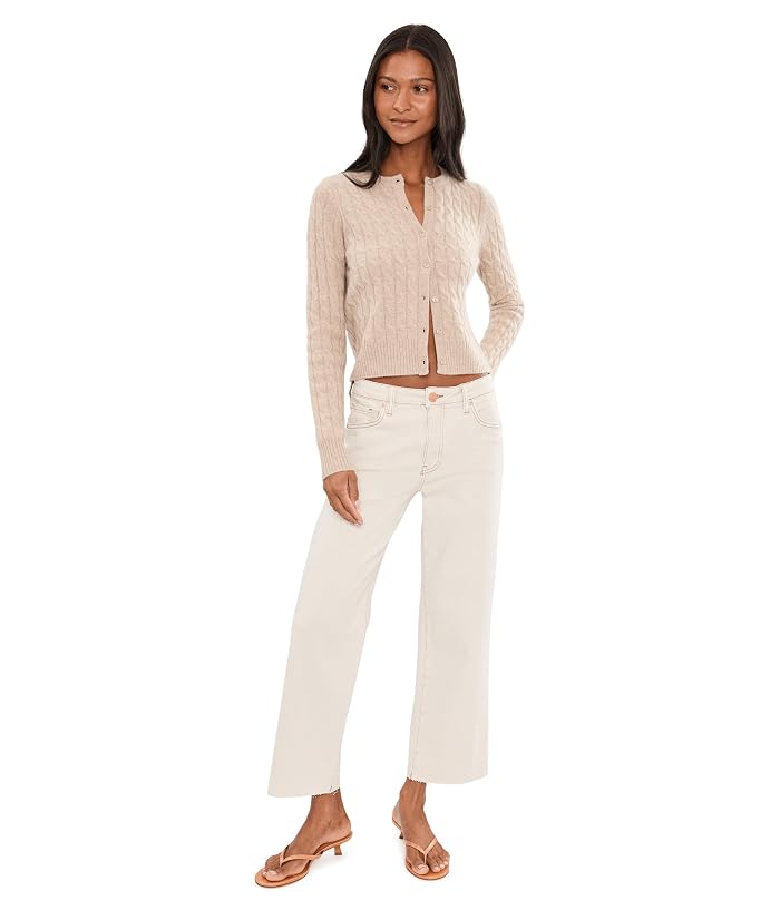KUT from the Kloth Charlotte High-Rise Wide Leg With Raw Hem in Ecru 1 - Image 2