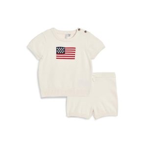 Janie and Jack Ivory Flag Sweater Set (Infant)