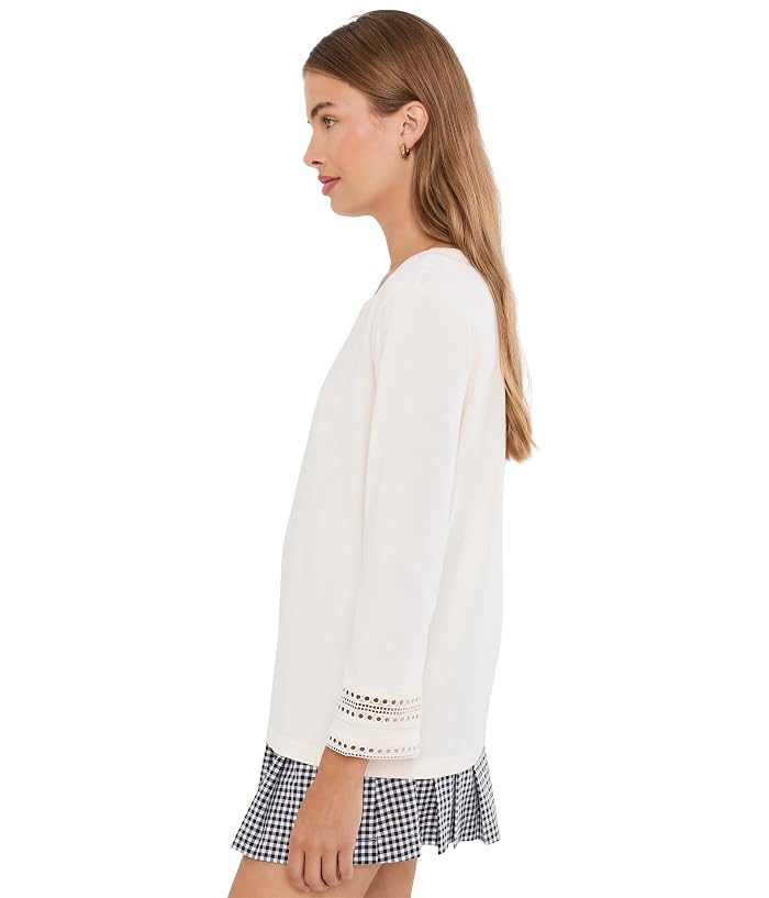 Lilly Pulitzer Clairmont 3/4 Sleeved Trimmed Knit Top - Image 3