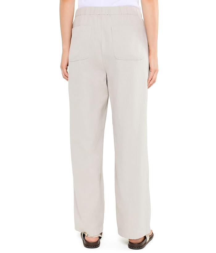 Eileen Fisher Slubby Organic Cotton Linen Straight Full Length Pant - Image 4