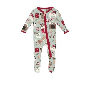 Kickee Pants Kids Print Footie with 2 Way Zipper (Infant)