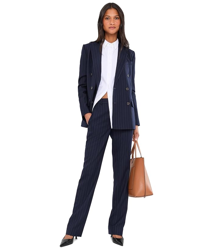 Lauren Ralph Lauren Pinstripe Wool-Blend Twill Straight Pants - Image 2