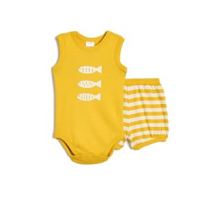 Hanna Andersson Short Sleeve Bodysuit and Bloomer Wiggle Set (Infant/Toddler)