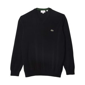 Lacoste Long Sleeve Solid V-Neck Sweater