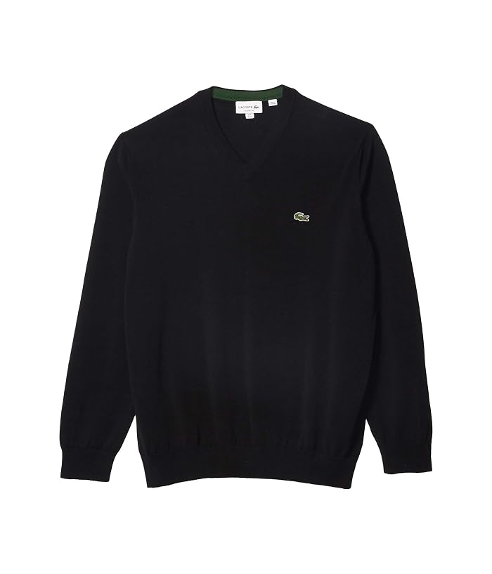 Lacoste Long Sleeve Solid V-Neck Sweater