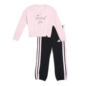adidas Kids Long Sleeve Tee and Cuff Puff Pant Set (Toddler/Little Kid)