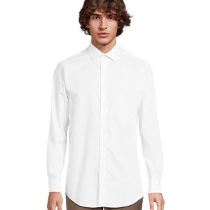 Calvin Klein Dress Shirt Regular Fit Non Iron Herringbone French Cuff