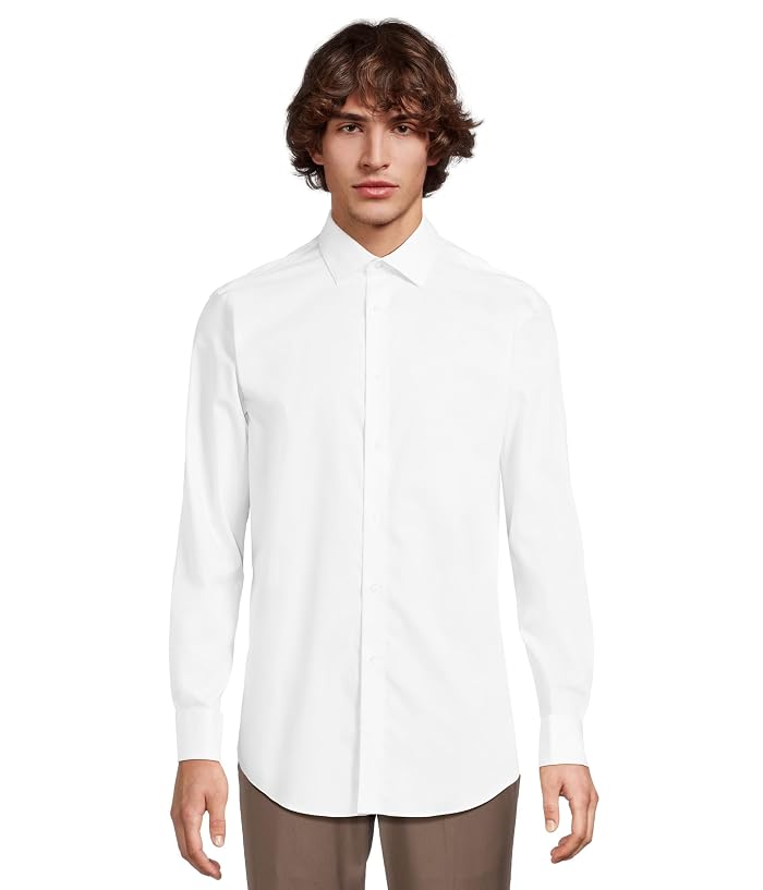 Calvin Klein Dress Shirt Regular Fit Non Iron Herringbone French Cuff