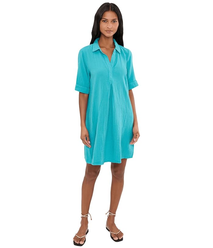 Mod-o-doc Gauze 1/2 Sleeve Swing Shirtdress - Image 2