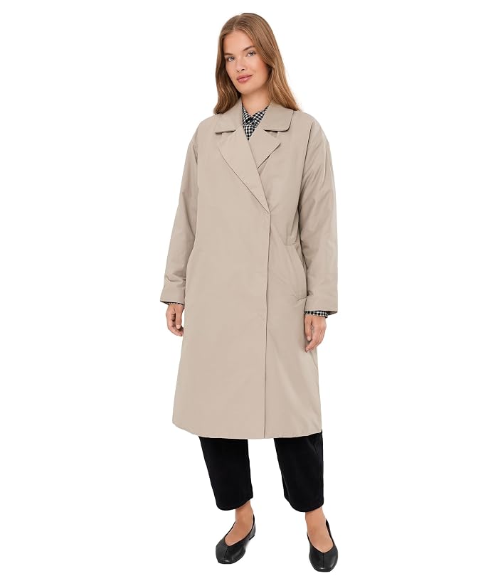 Eileen Fisher Petite Light Cotton Nylon Padded Trench Coat