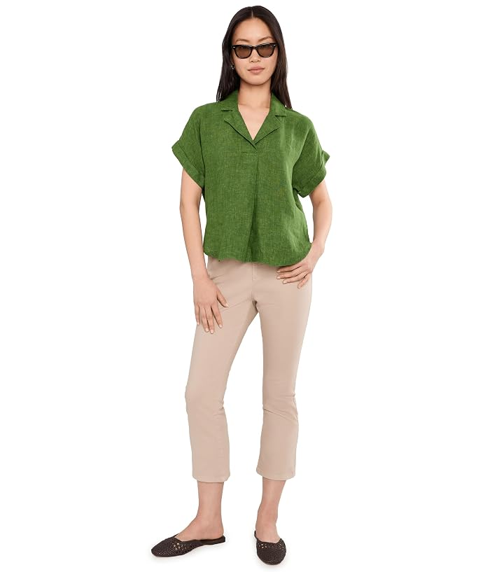 Eileen Fisher Washed Organic Linen Delave Notch Collar Top - Image 2