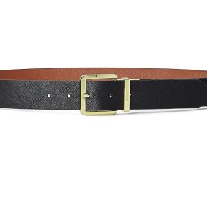 Lauren Ralph Lauren Reversible Crosshatch Leather Belt