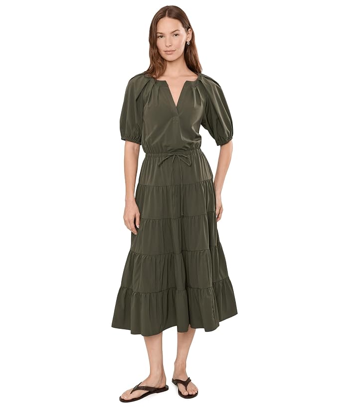 Calvin Klein Puff Sleeve Commuter Tiered Midi