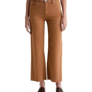 AG Jeans Saige Mid Rise Wide Leg Crop In Ginger