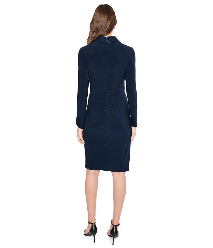 Adrianna Papell Combo Shawl Collar Midi Dress - Image 4