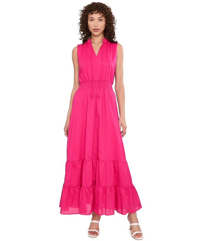 Vince Camuto Tie Neck Smocked Waist Maxi