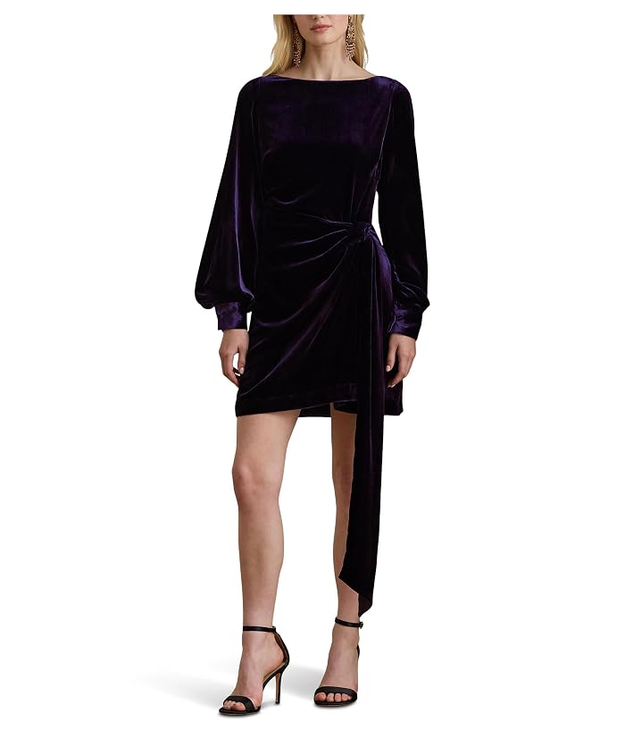 Lauren Ralph Lauren Tie-Front Velvet Cocktail Dress