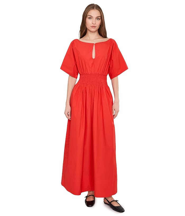 Faherty Coastal Poplin Elia Smocked Dress