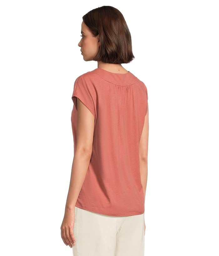L.L.Bean Organic Cotton V-Neck Cap Sleeve Tee - Image 3