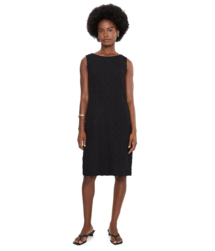 Eileen Fisher Bubble Jacquard Bateau Neck Dress