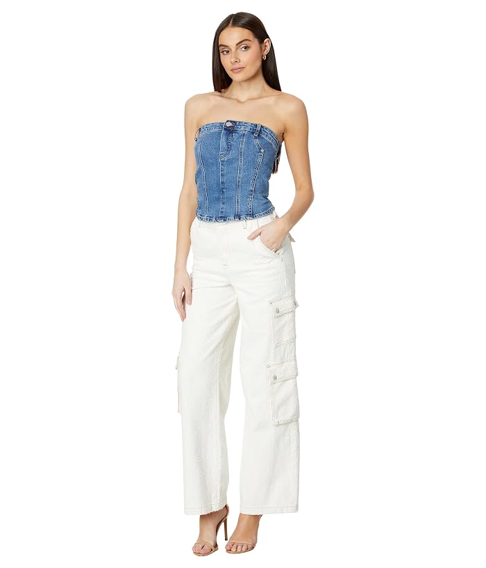 Blank NYC Own It Denim Bustier in Blue - Image 4