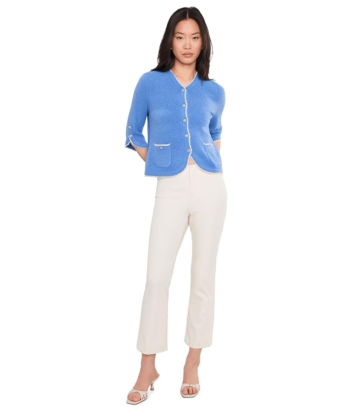 CeCe Contrast Scallop Trim Cardigan - Image 2