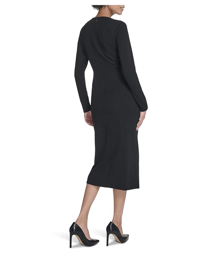 Calvin Klein Long Sleeve Solid Rouched Midi - Image 2