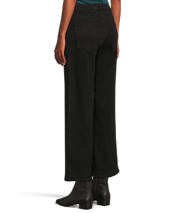 AG Jeans Saige Mid Rise Wide Leg Crop In Super Black - Image 3