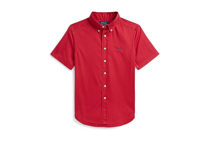 Polo Ralph Lauren Kids Cotton Twill Short Sleeve Shirt (Big Kid) - Image 3