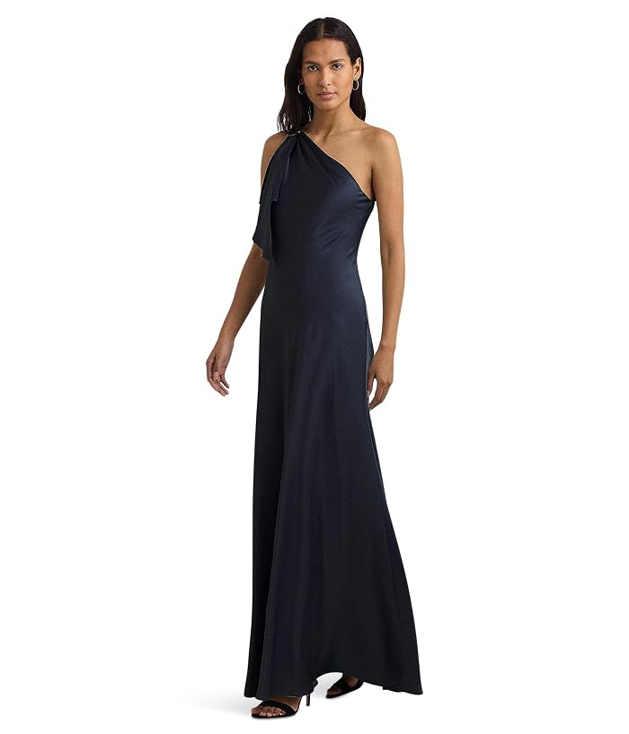 Lauren Ralph Lauren Satin Charmeuse One-Shoulder Gown