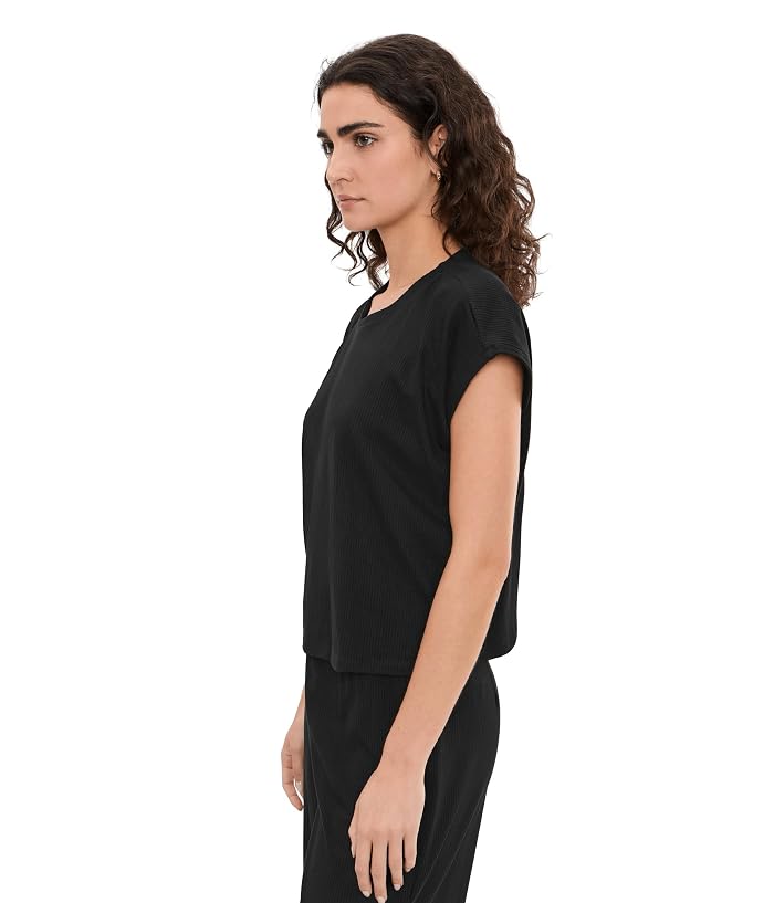 Eileen Fisher Ribbed Knit Crew Neck Cropped Top - Image 3