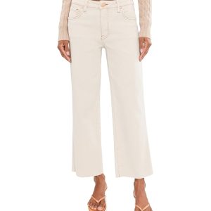 KUT from the Kloth Charlotte High-Rise Wide Leg With Raw Hem in Ecru 1