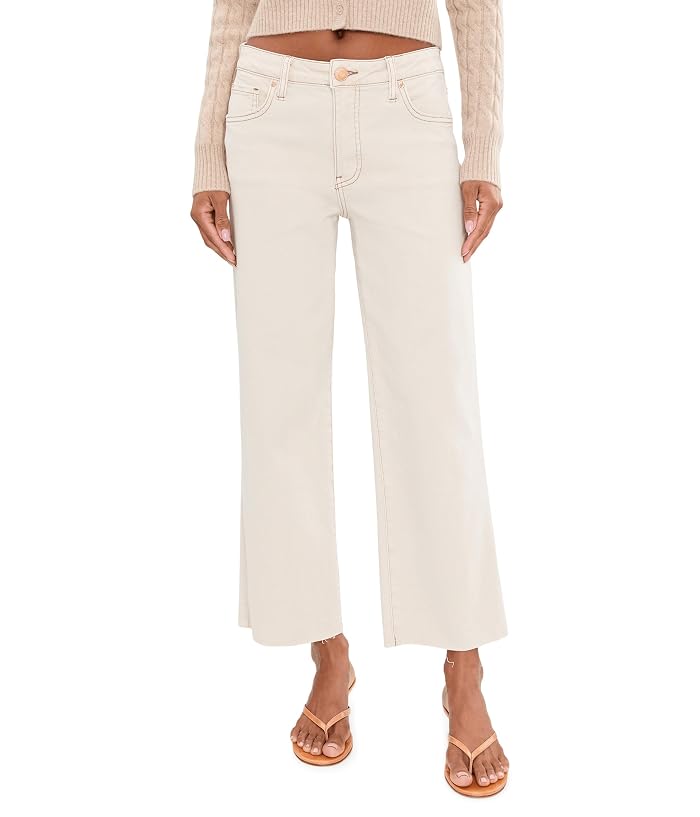 KUT from the Kloth Charlotte High-Rise Wide Leg With Raw Hem in Ecru 1