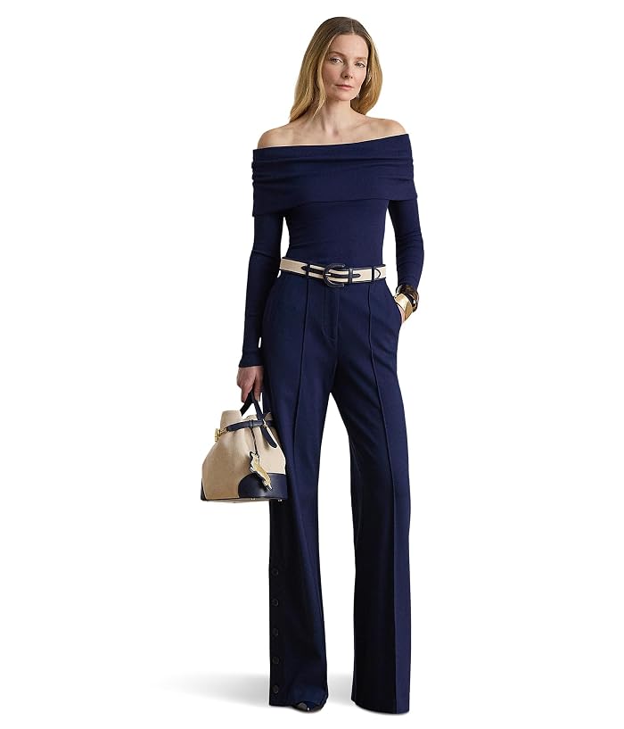 Lauren Ralph Lauren Ribbed Cotton-Blend Off-The-Shoulder Top - Image 2