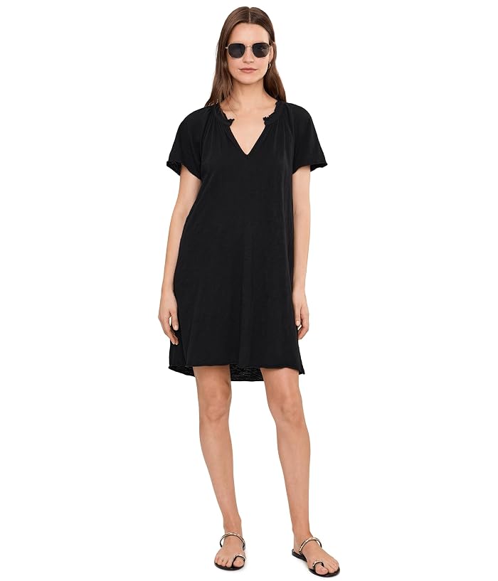 Mod-o-doc Short Sleeve Shirred Split-Neck Dress - Image 2