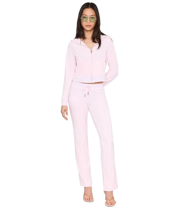 Juicy Couture Rib Waist Long Velour Pants With Gold Back Bling - Image 2