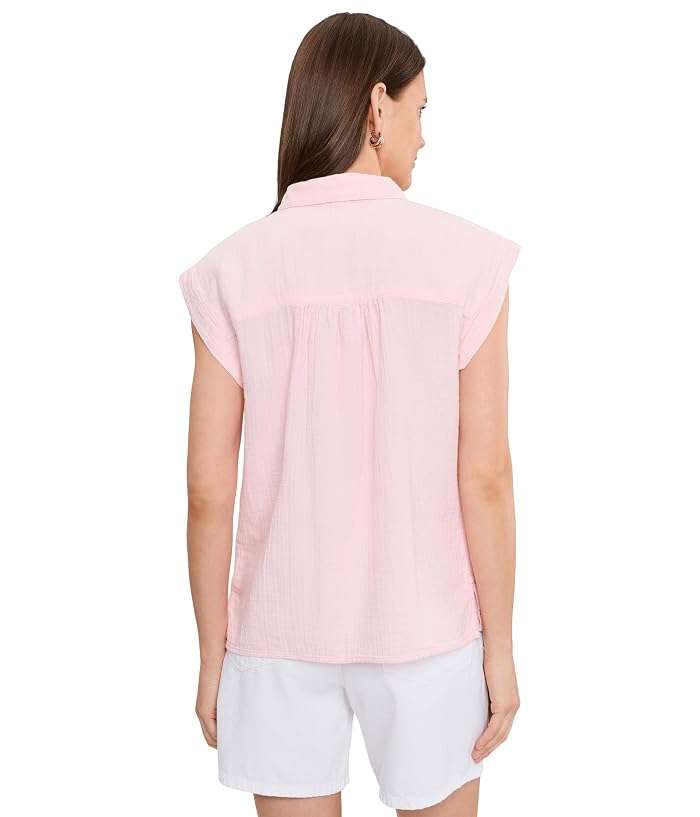 Mod-o-doc Gauze Sleeveless Henley Shirt - Image 4