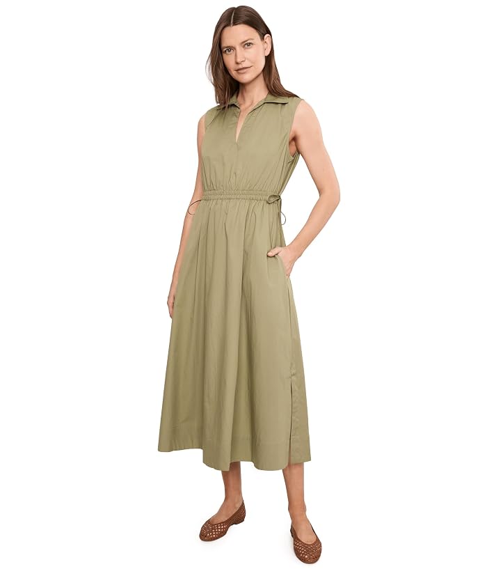 Calvin Klein Sleeveless V-Neck Solid Cotton Midi - Image 2