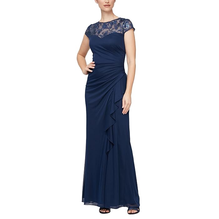 Alex Evenings Long Mesh Dress - Image 3