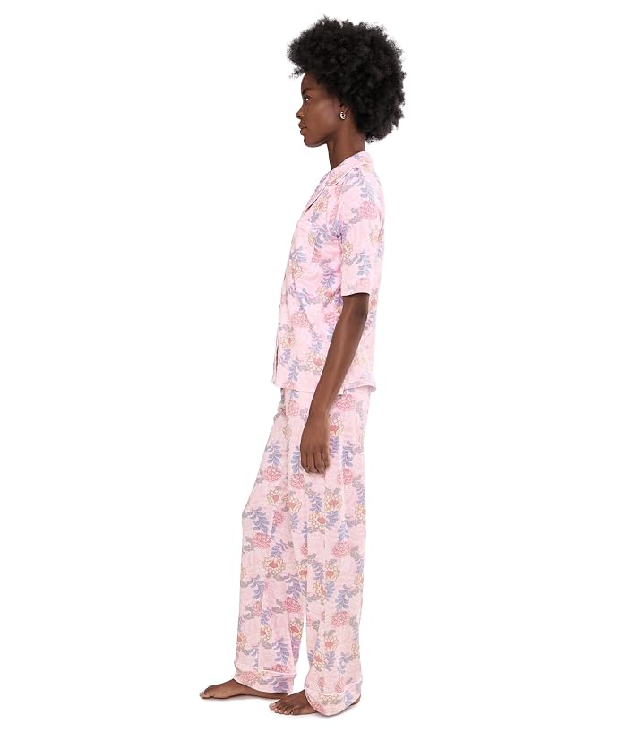 Karen Neuburger Elbow Sleeve Notch Collar Girlfriend PJ Set - Image 3