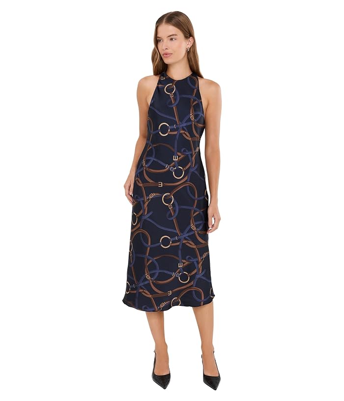 Lauren Ralph Lauren Petite Belting-Print Twill Sleeveless Dress